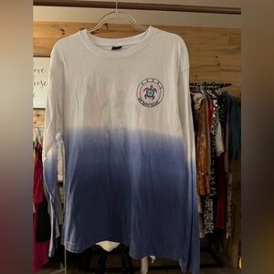Gradient Blue and White Long Sleeve Tee